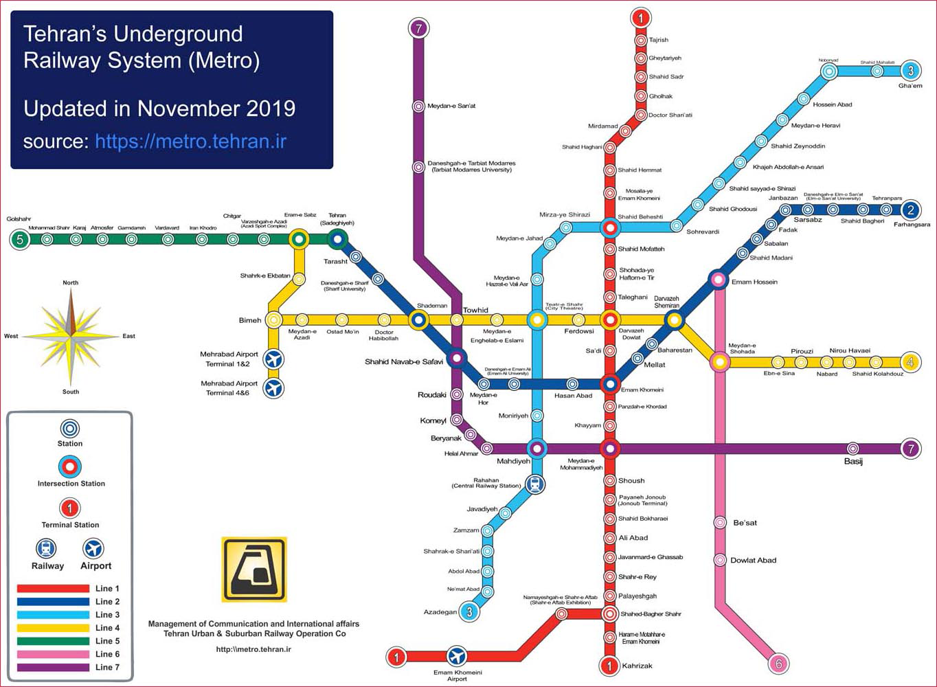 Tehran Metro Map download