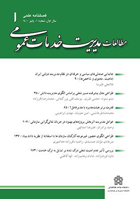 فصلنامه مطالعات مدیریت خدمات عمومی درمحورهای زیر مقاله می‎پذیرد: